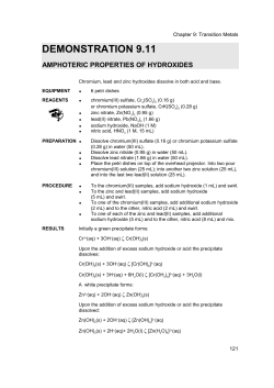 demonstration 9.11 amphoteric properties of hydroxides