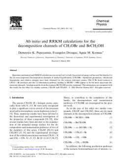 Ab initio and RRKM calculations for the decomposition channels of