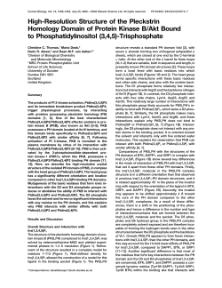 High-Resolution Structure of the Pleckstrin Homology Domain of