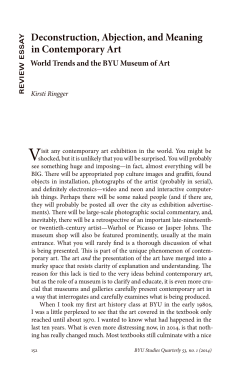 Deconstruction, Abjection, and Meaning in Contemporary Art