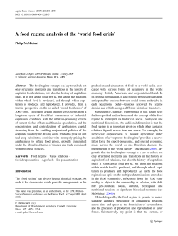 2009. `A food regime analysis of the world food crisis.`