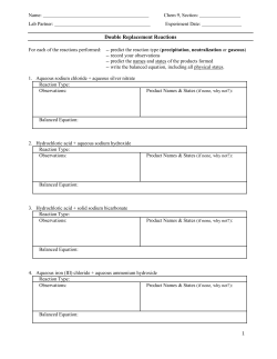 Double Replacement Reactions