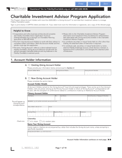 Charitable Investment Advisor Program