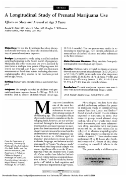 A Longitudinal Study of Prenatal Marijuana Use