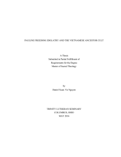 PAULINE FREEDOM: IDOLATRY AND THE VIETNAMESE