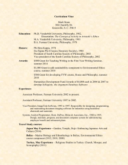 Curriculum Vitae - Furman University