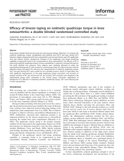 Efficacy of kinesio taping on isokinetic quadriceps torque in knee