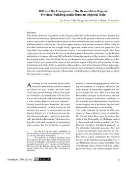 Province-Building under Russian Imperial Rule