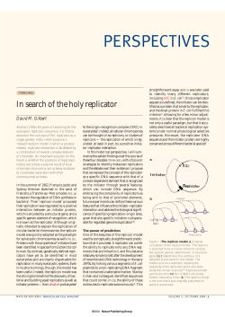 (2004) In search of the holy replicator. Nat Rev