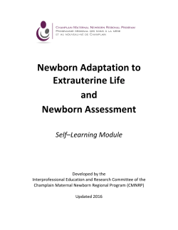 Newborn Adaptation to Extrauterine Life and Newborn