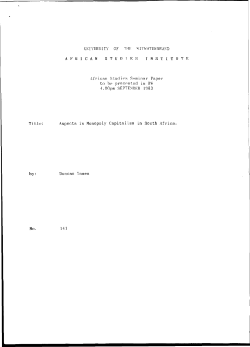 MONOPOLY CAPITALISM IN SOUTH AFRICA