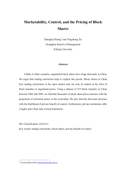 Marketability, Control, and the Pricing of Block Shares