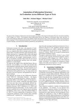 Annotation of Information Structure: An Evaluation Across Different