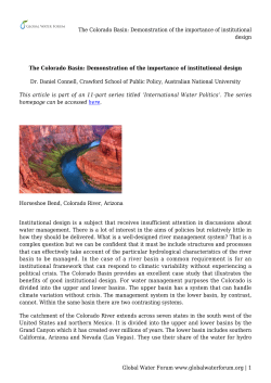 The Colorado Basin: Demonstration of the importance of