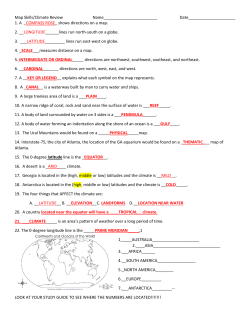 Map Skills/Climate Review Name________________________