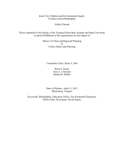 Inner-City Children and Environmental Equity
