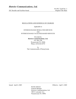 Hotwire Telephone PA IXC Tariff