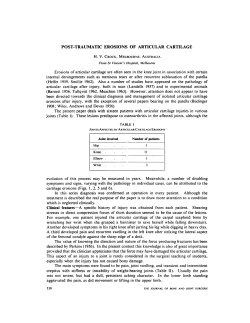 POST-TRAUMATIC EROSIONS OF ARTICULAR CARTILAGE