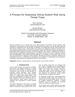 A Process for Assessing Voting System Risk Using Threat Trees