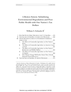 A Rotten System: Subsidizing Environmental Degradation and Poor