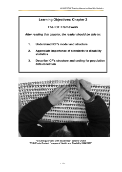 Chapter 2: The ICF framework - Training Manual on Disability Statistics
