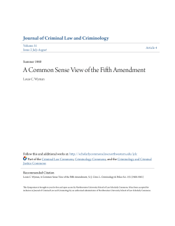 A Common Sense View of the Fifth Amendment