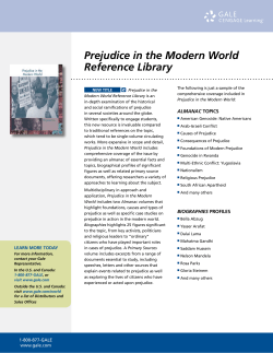 Prejudice in the Modern World Reference Library