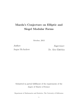 Maeda`s Conjecture on Elliptic and Siegel Modular Forms