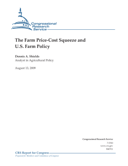The Farm Price-Cost Squeeze and U.S. Farm Policy