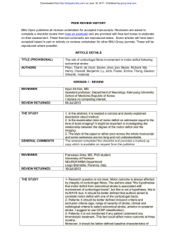 PEER REVIEW HISTORY BMJ Open publishes all reviews