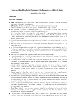 Terms and Conditions for the Pantaloons Pujo