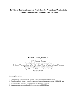 Antimicrobial Prophylaxis for Prevention of Meningitis in Traumatic
