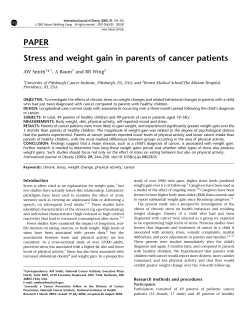 PAPER Stress and weight gain in parents of cancer patients