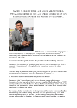 nagesh c, head of design and visual merchandising, pantaloons