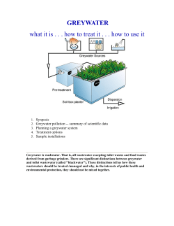 GREYWATER what it is . . . how to treat it . . . how to use it