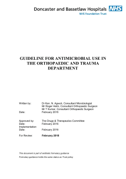 guideline for antimicrobial use in the orthopaedic and trauma