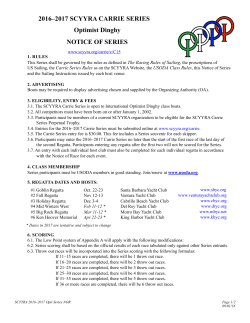 2016–2017 SCYYRA CARRIE SERIES Optimist Dinghy NOTICE OF