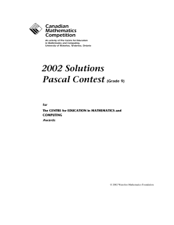 2002 - Pascal - CEMC - University of Waterloo