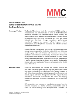 EXECUTIVE DIRECTOR COMIC-CON CENTER FOR POPULAR