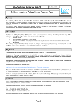 Guidance on sizing of Package Sewage Treatment Plants in PDF