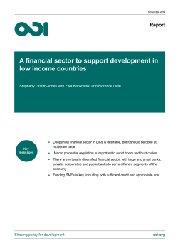A financial sector to support development in low income countries
