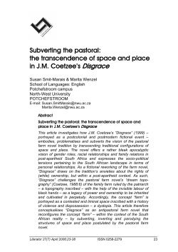 Subverting the pastoral: the transcendence of space and place in