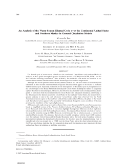 An Analysis of the Warm-Season Diurnal Cycle over the