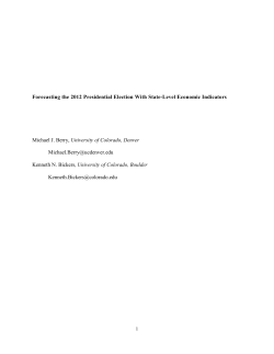 Forecasting the 2012 Presidential Election With State