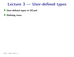 Lecture 3 &mdash; User