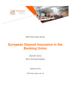 European Deposit Insurance in the Banking Union