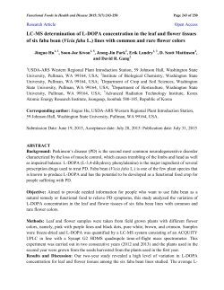 LC-MS determination of L-DOPA concentration in the leaf and flower