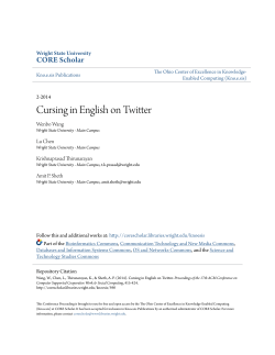 Cursing in English on Twitter - CORE Scholar
