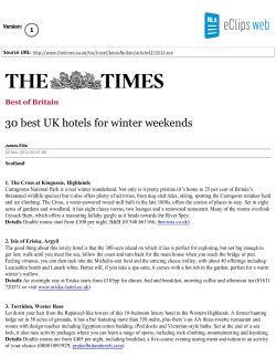 30 best UK hotels for winter weekends - The Times