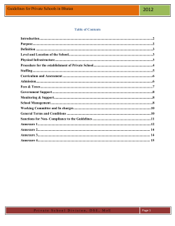 Guidelines for Private Schools in Bhutan